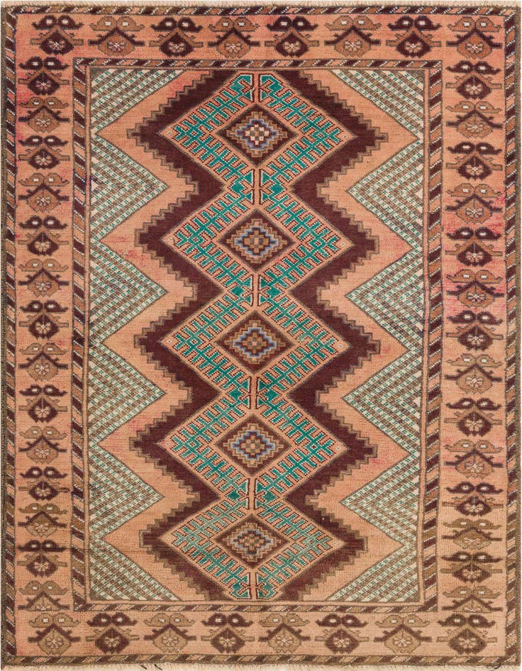 Detail image of 3' 6 x 6' 1 Hand Knotted Ultra Vintage Persian Wool Rug