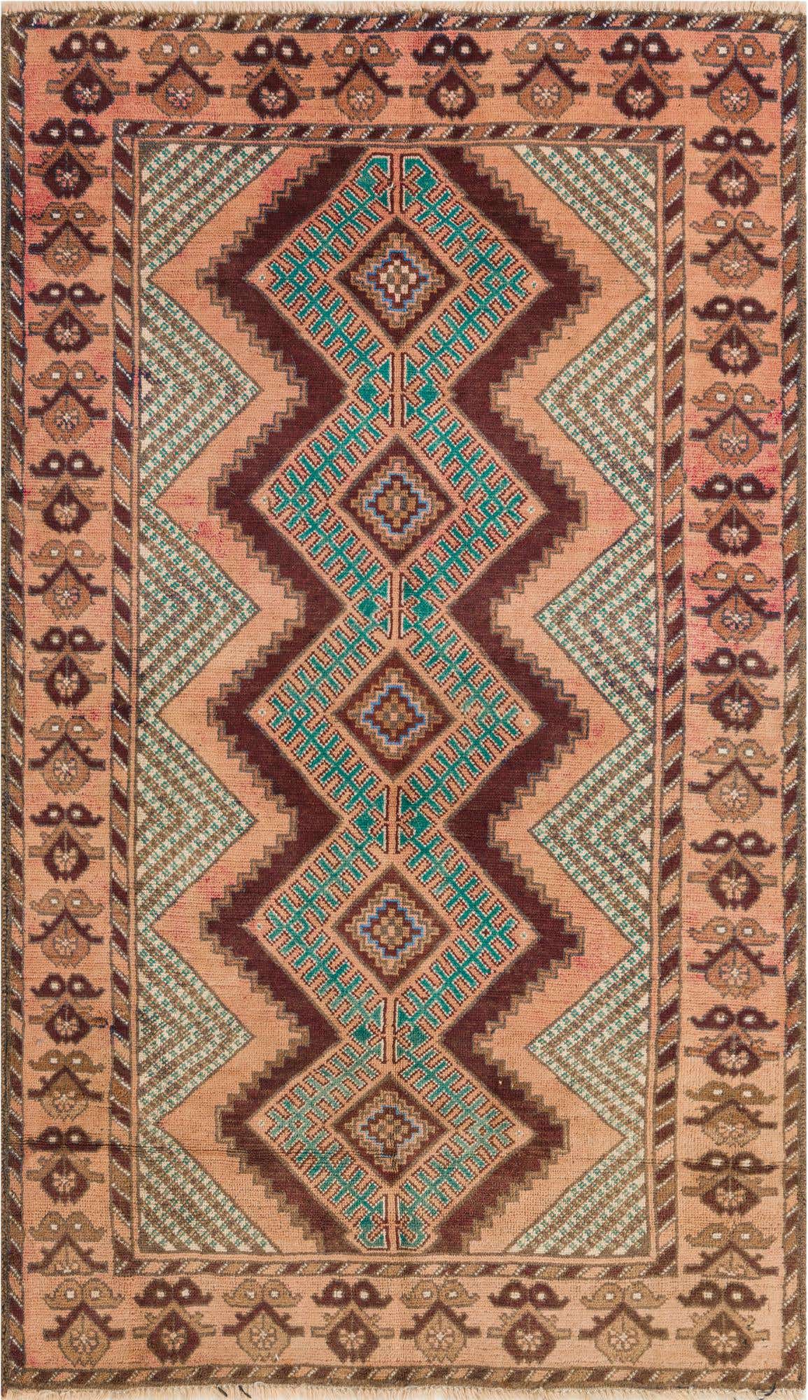 3' 6 x 6' 1 Hand Knotted Ultra Vintage Persian Wool Rug