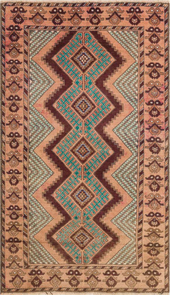3' 6 x 6' 1 Hand Knotted Ultra Vintage Persian Wool Rug