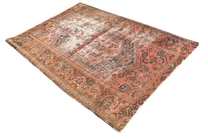 4' 3 x 6' 6 Hand Knotted Ultra Vintage Persian Wool Rug