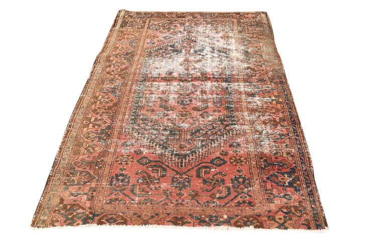 Detail image of 4' 3 x 6' 6 Hand Knotted Ultra Vintage Persian Wool Rug