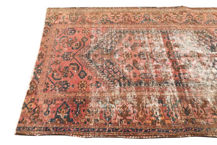 4' 3 x 6' 6 Hand Knotted Ultra Vintage Persian Wool Rug