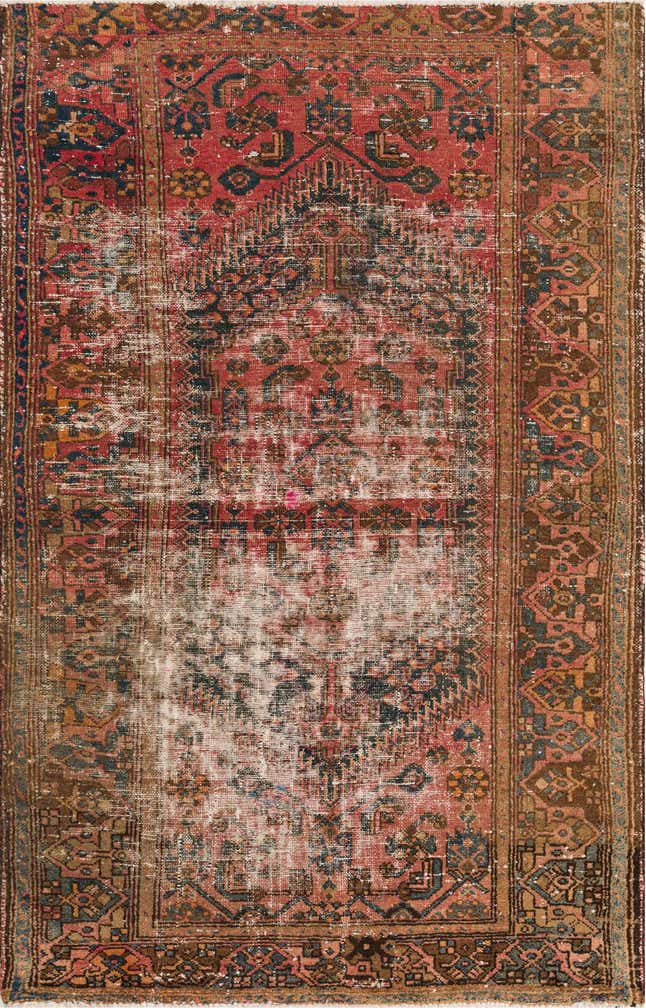 4' 3 x 6' 6 Hand Knotted Ultra Vintage Persian Wool Rug