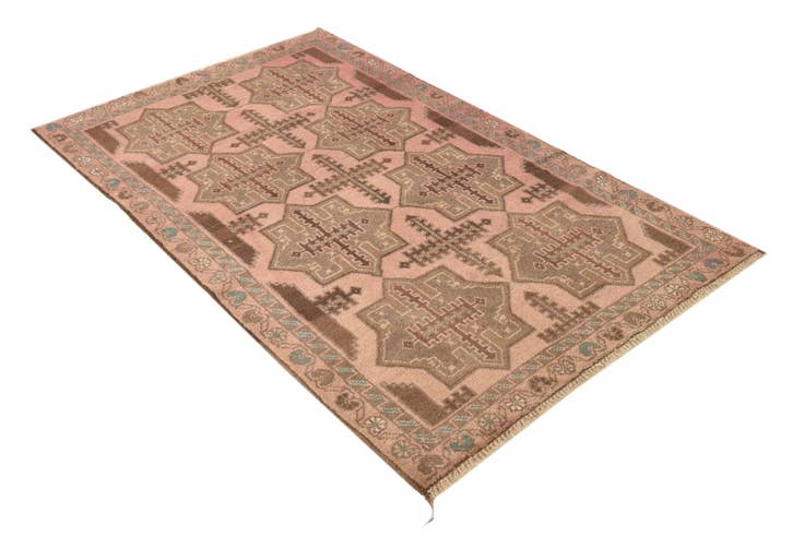 Detail image of 3' 5 x 6' 2 Hand Knotted Ultra Vintage Persian Wool Rug