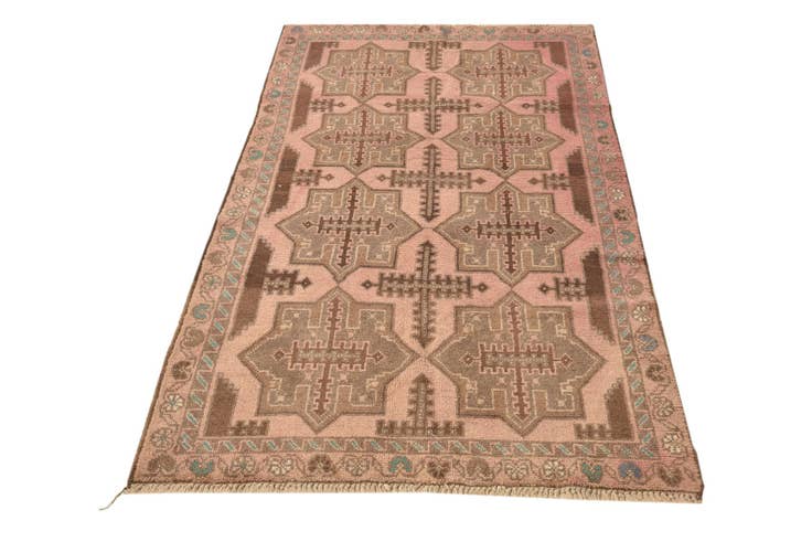 Detail image of 3' 5 x 6' 2 Hand Knotted Ultra Vintage Persian Wool Rug