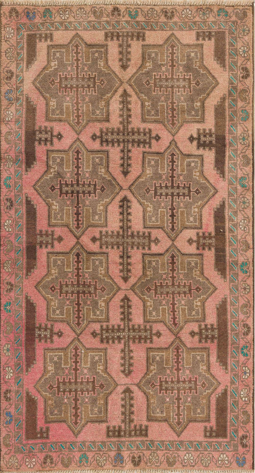 3' 5 x 6' 2 Hand Knotted Ultra Vintage Persian Wool Rug