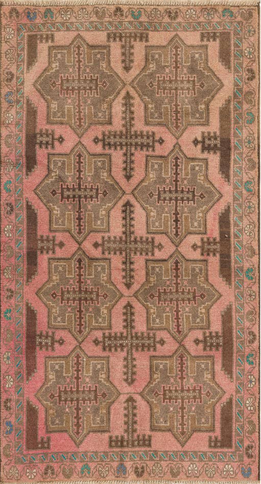 Detail image of 3' 5 x 6' 2 Hand Knotted Ultra Vintage Persian Wool Rug