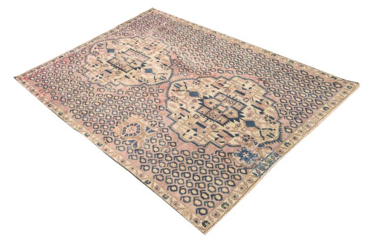 Detail image of 4' x 5' 8 Hand Knotted Ultra Vintage Persian Wool Rug