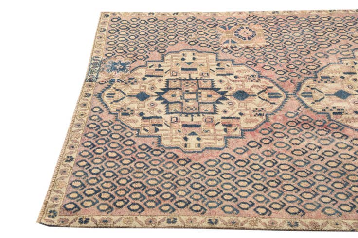 Detail image of 4' x 5' 8 Hand Knotted Ultra Vintage Persian Wool Rug