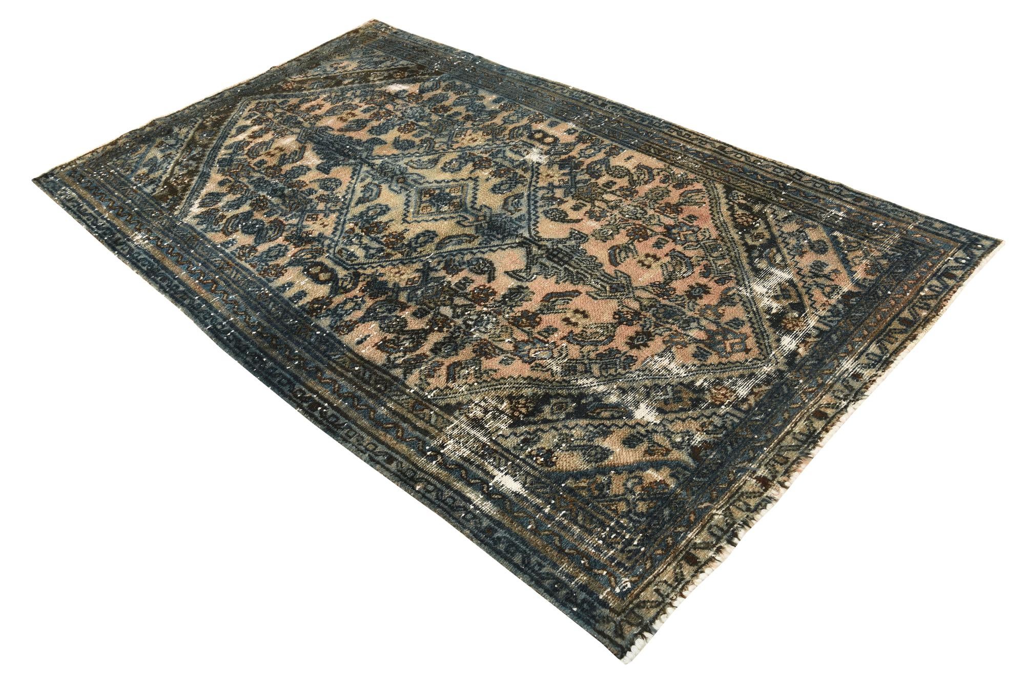 4' 8 x 8' 2 Hand Knotted Ultra Vintage Persian Wool Rug