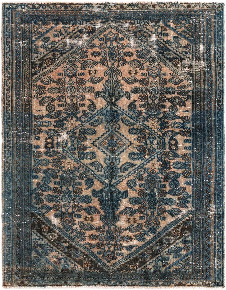 Detail image of 4' 8 x 8' 2 Hand Knotted Ultra Vintage Persian Wool Rug