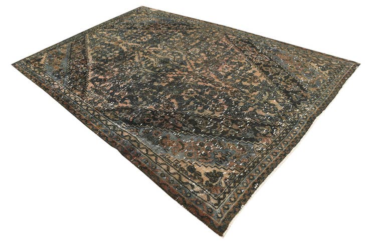 Detail image of 6' 8 x 10' Hand Knotted Ultra Vintage Persian Wool Rug