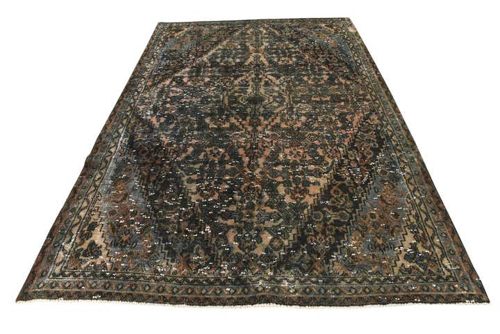 6' 8 x 10' Hand Knotted Ultra Vintage Persian Wool Rug