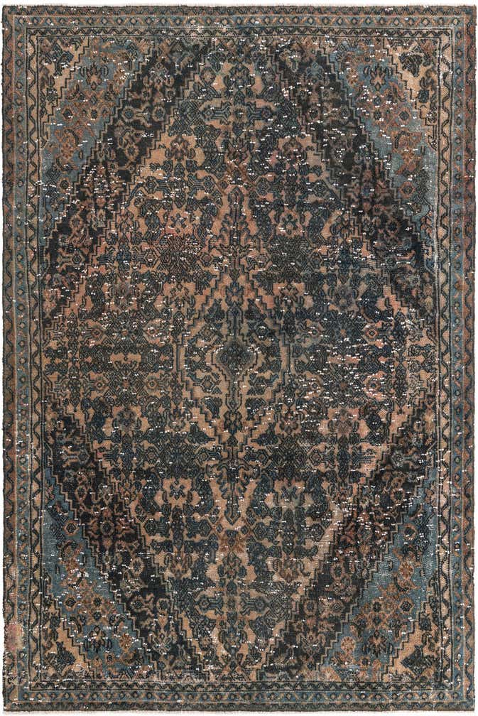 6' 8 x 10' Hand Knotted Ultra Vintage Persian Wool Rug