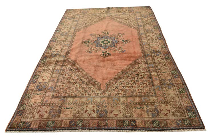 Detail image of 6' 5 x 9' 9 Hand Knotted Ultra Vintage Persian Wool Rug