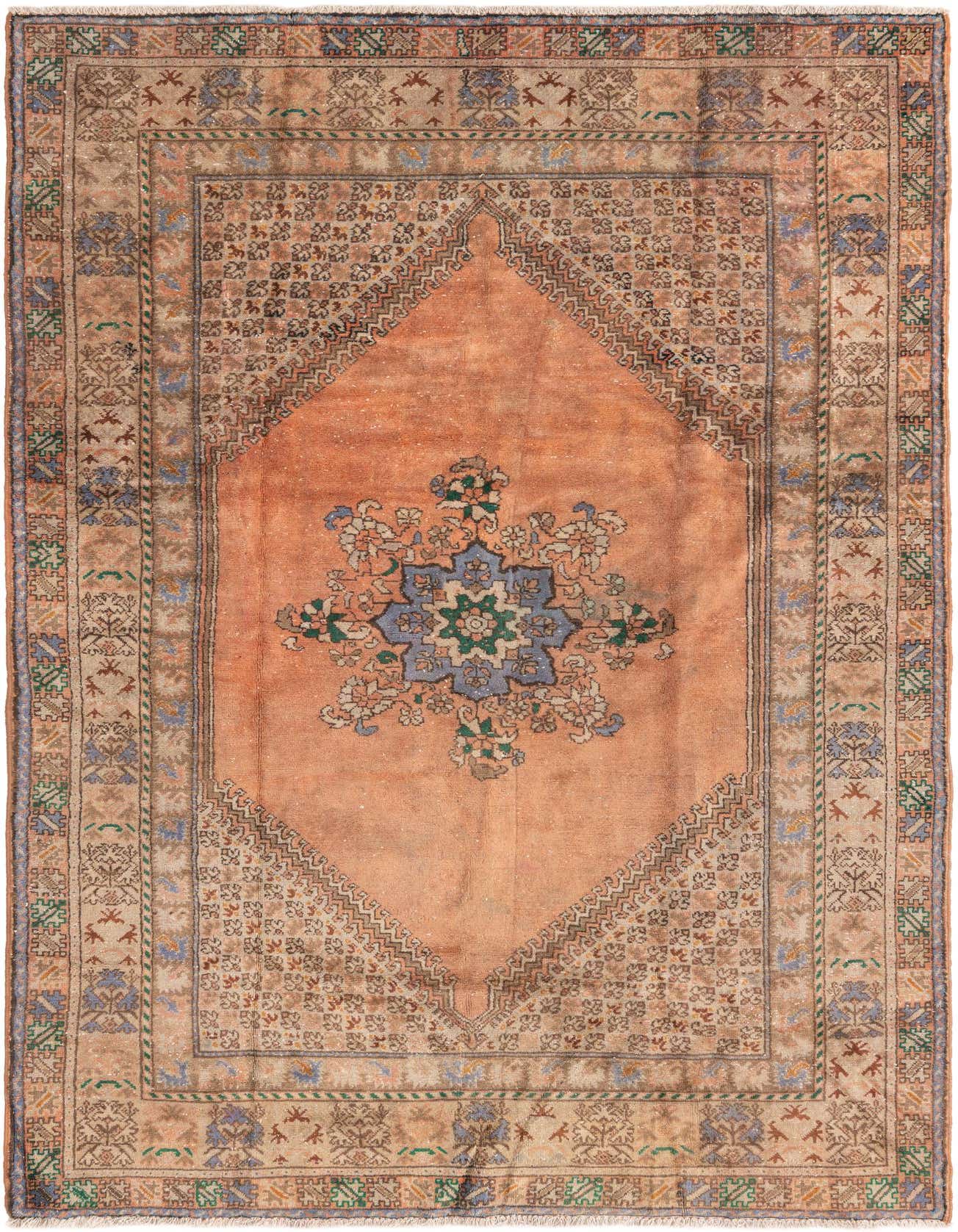 Primary image 6' 5 x 9' 9  Hand Knotted Ultra Vintage Persian Wool Rug
