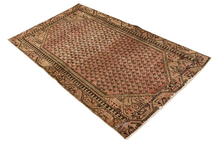 Detail image of 3' 8 x 6' 5 Hand Knotted Ultra Vintage Persian Wool Rug
