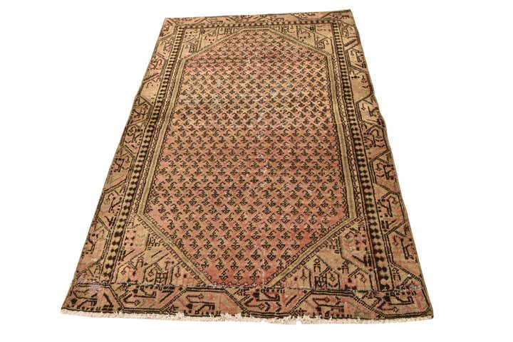 3' 8 x 6' 5 Hand Knotted Ultra Vintage Persian Wool Rug