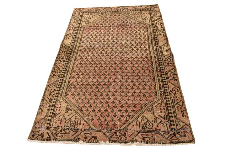 Detail image of 3' 8 x 6' 5 Hand Knotted Ultra Vintage Persian Wool Rug