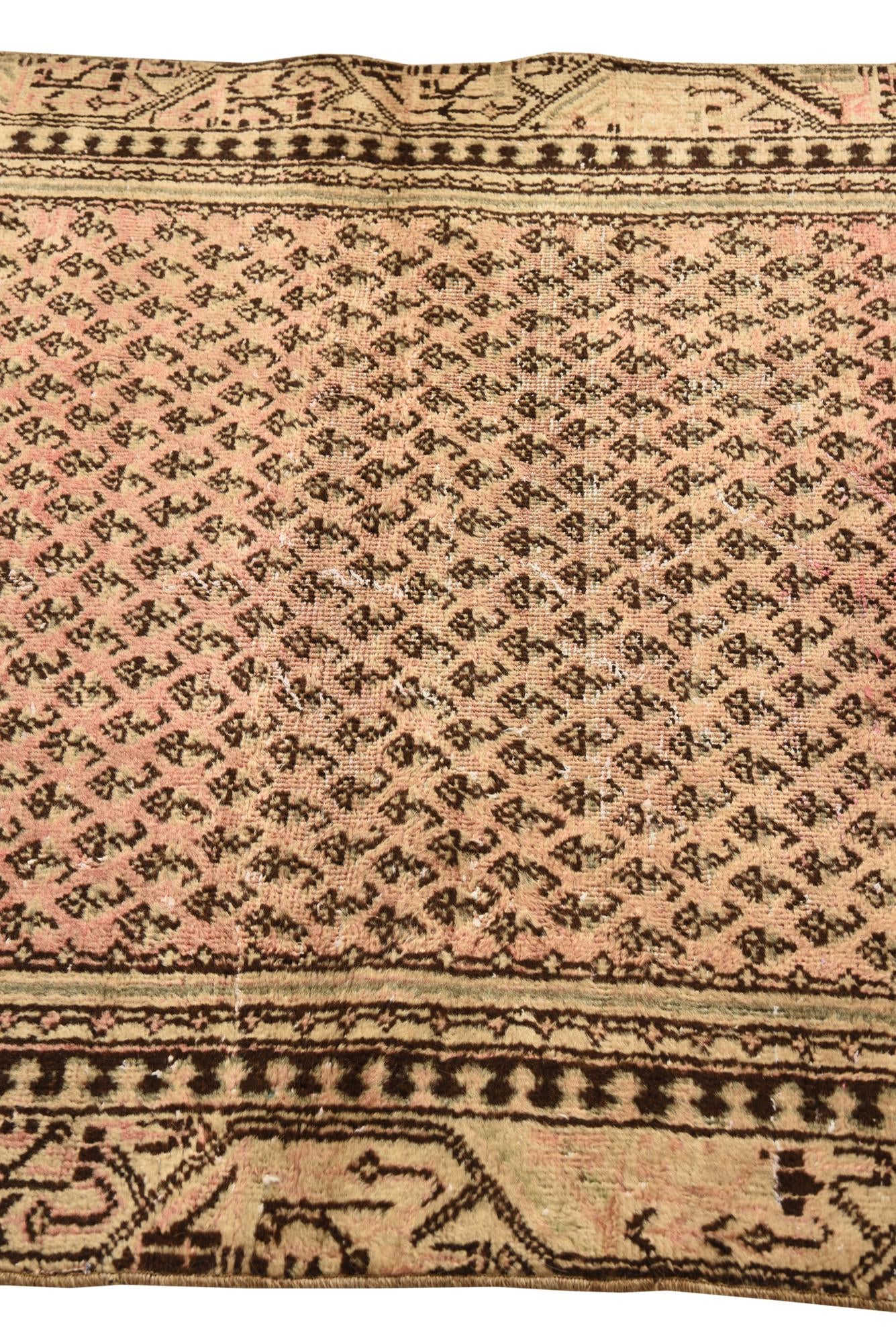 3' 8 x 6' 5 Hand Knotted Ultra Vintage Persian Wool Rug