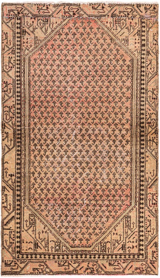 Detail image of 3' 8 x 6' 5 Hand Knotted Ultra Vintage Persian Wool Rug
