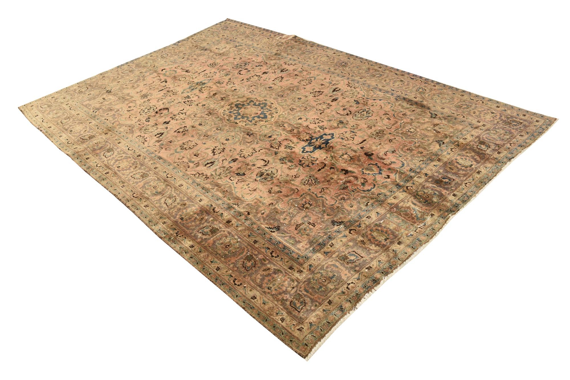 6' 6 x 9' 6 Hand Knotted Ultra Vintage Persian Wool Rug