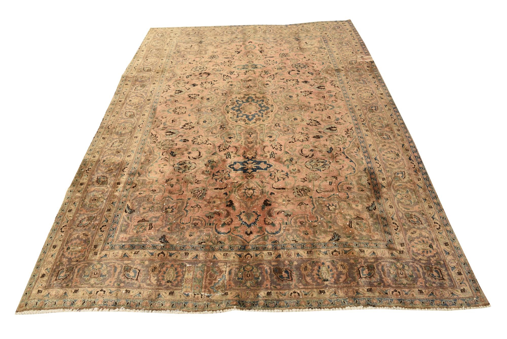 6' 6 x 9' 6 Hand Knotted Ultra Vintage Persian Wool Rug