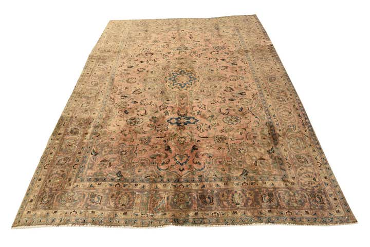 6' 6 x 9' 6 Hand Knotted Ultra Vintage Persian Wool Rug