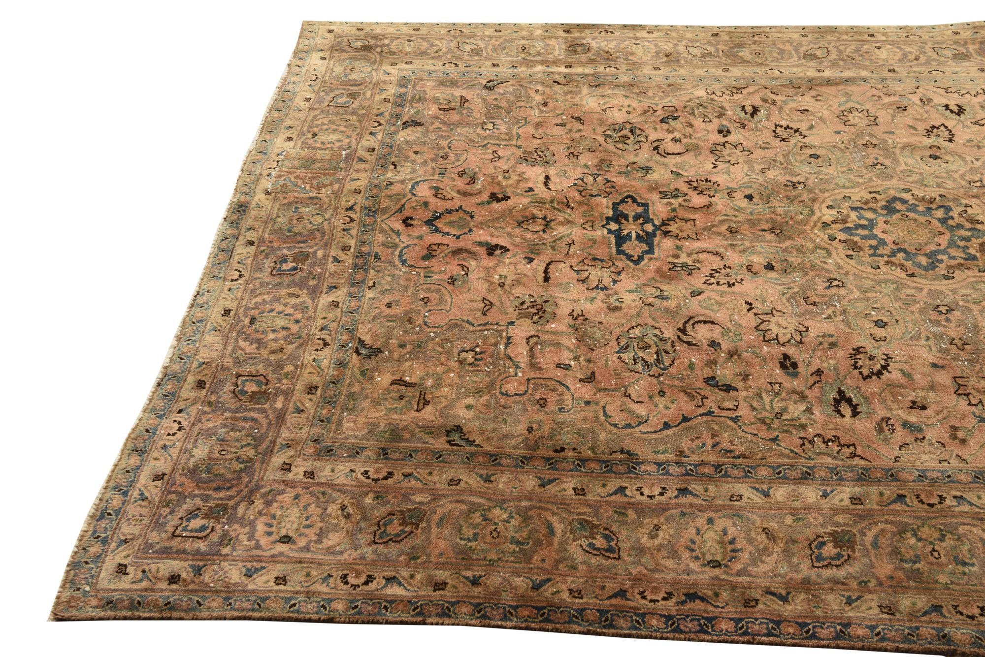 6' 6 x 9' 6 Hand Knotted Ultra Vintage Persian Wool Rug