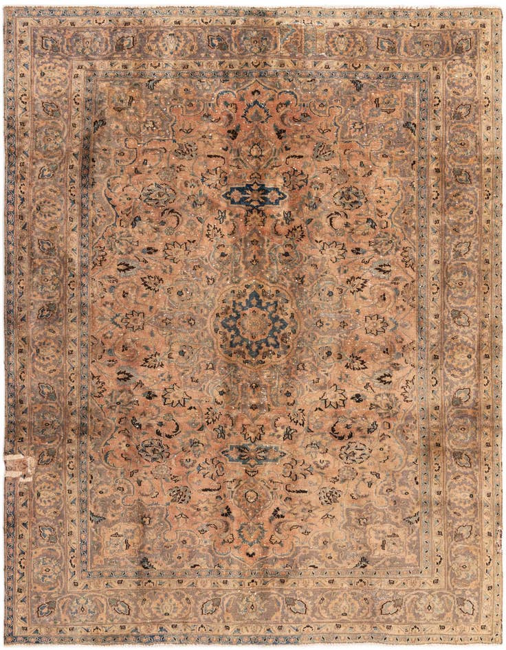 Detail image of 6' 6 x 9' 6 Hand Knotted Ultra Vintage Persian Wool Rug