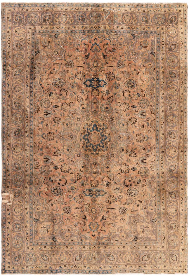 Detail image of 6' 6 x 9' 6 Hand Knotted Ultra Vintage Persian Wool Rug