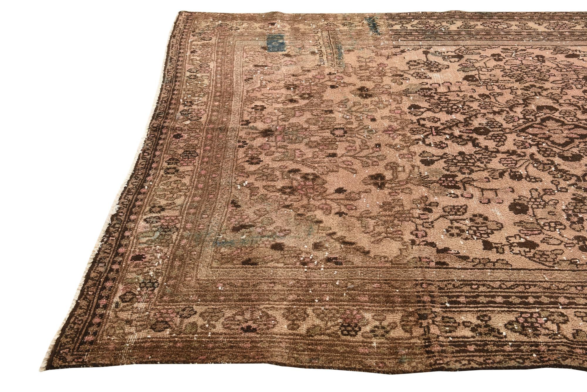 6' 6 x 9' 7 Hand Knotted Ultra Vintage Persian Wool Rug