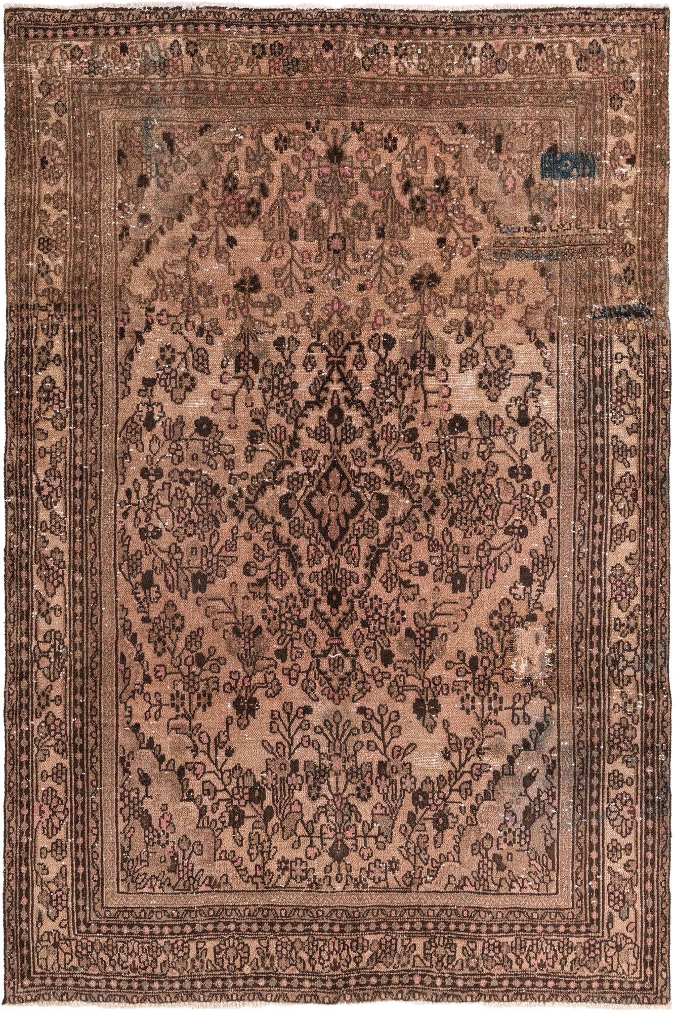 6' 6 x 9' 7 Hand Knotted Ultra Vintage Persian Wool Rug