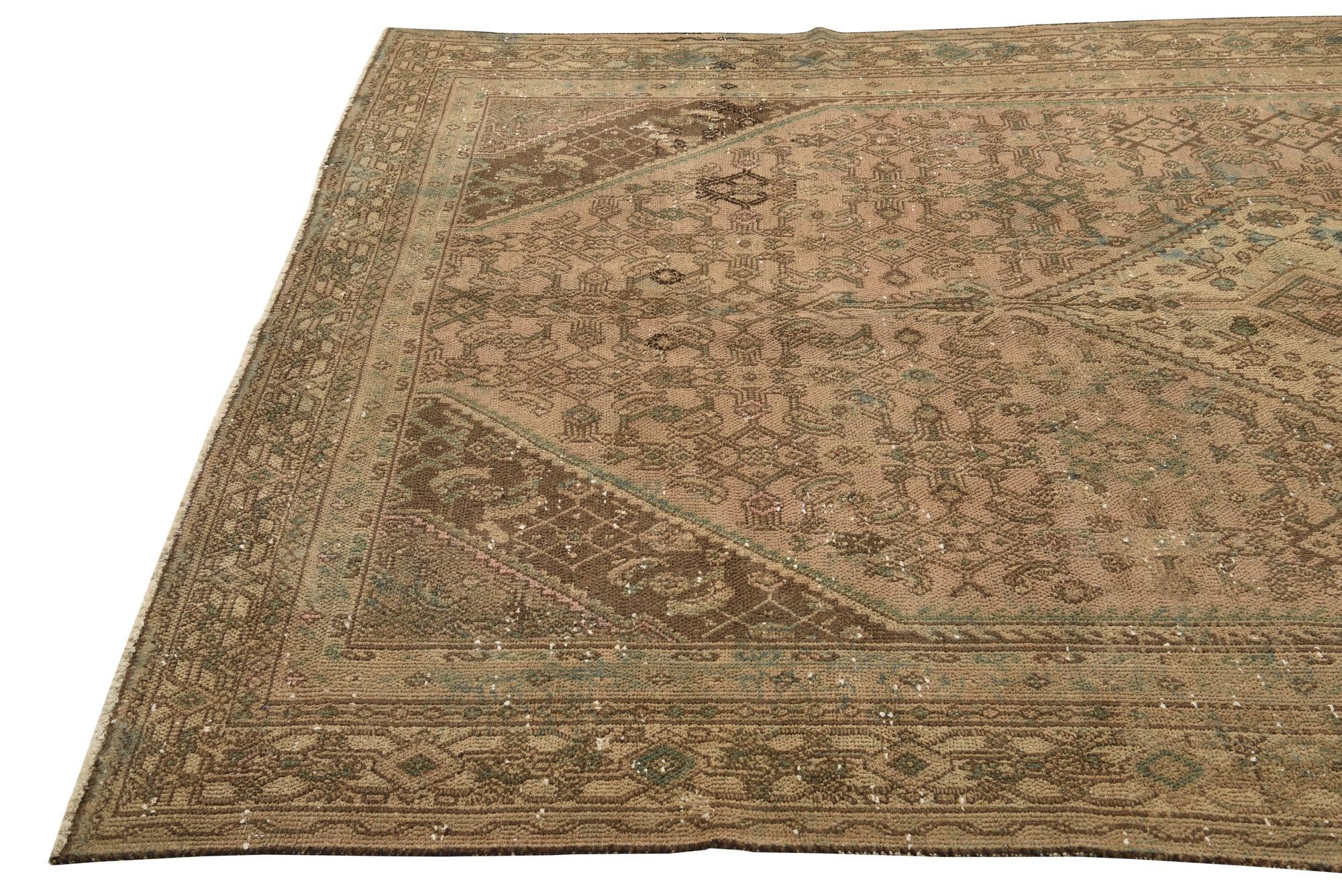 6' 6 x 10' Hand Knotted Ultra Vintage Persian Wool Rug