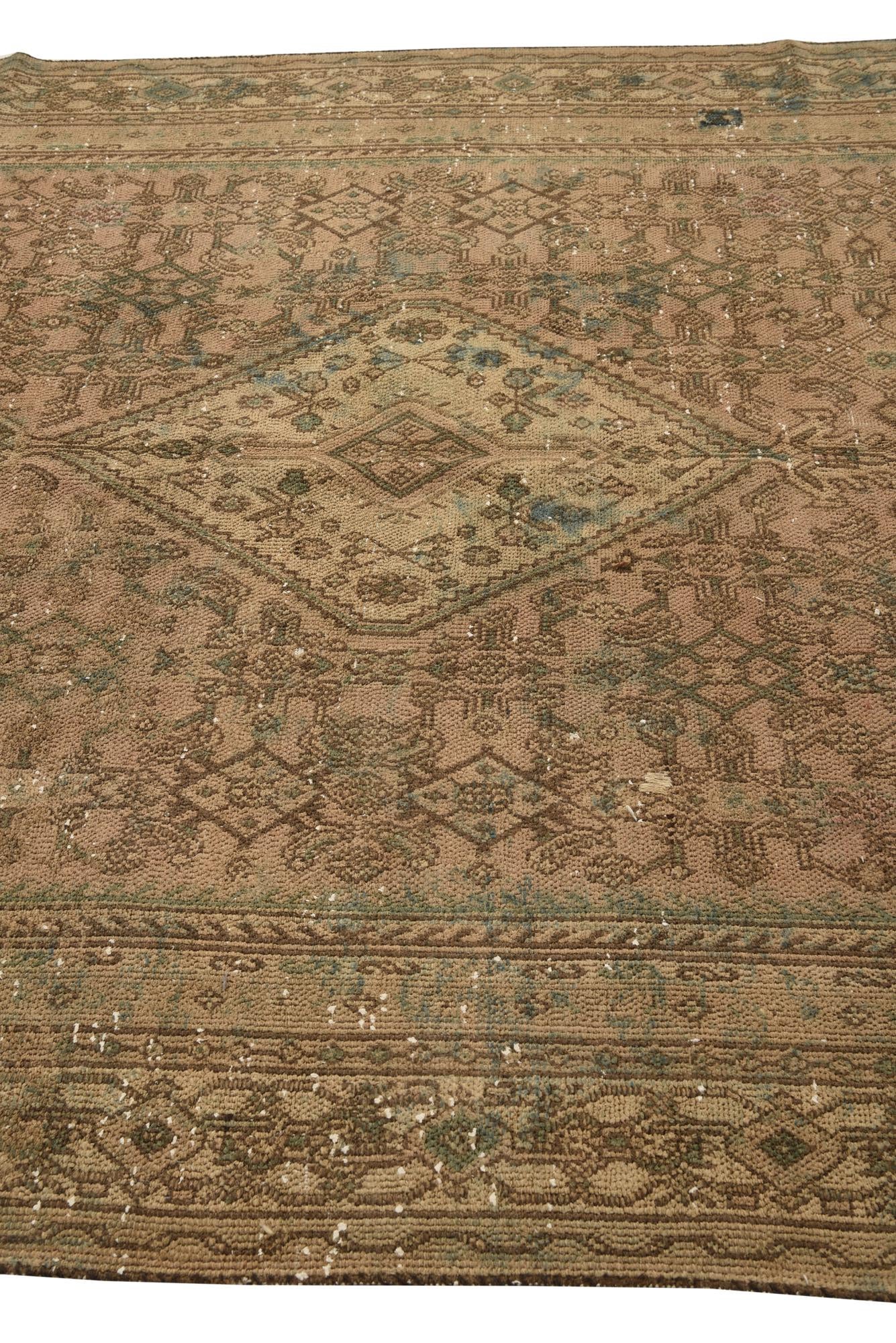 6' 6 x 10' Hand Knotted Ultra Vintage Persian Wool Rug