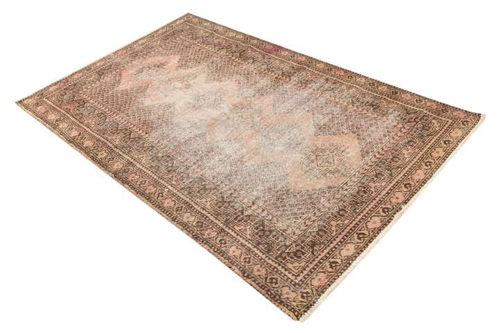 4' x 6' 5 Hand Knotted Ultra Vintage Persian Wool Rug