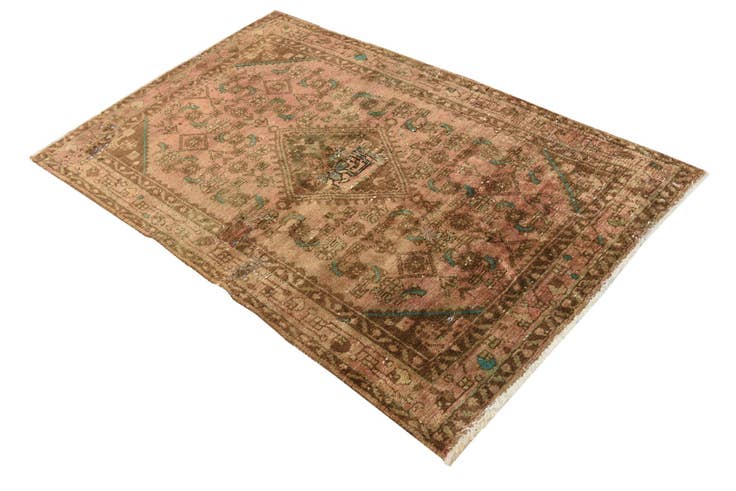 Detail image of 3' 4 x 5' 4 Hand Knotted Ultra Vintage Persian Wool Rug