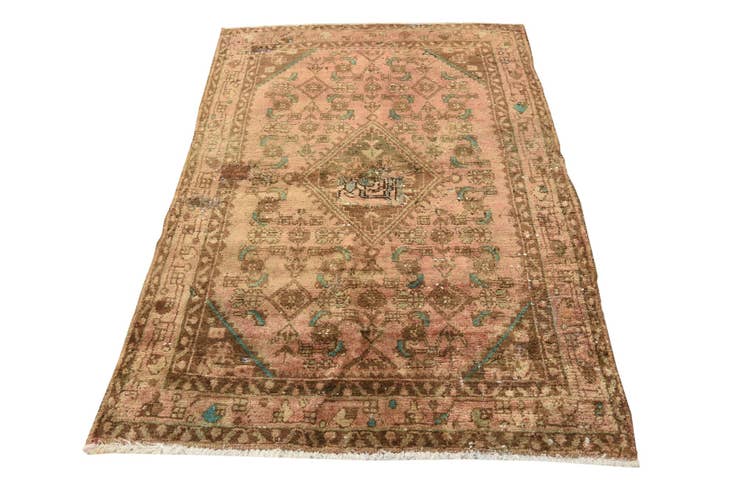 Detail image of 3' 4 x 5' 4 Hand Knotted Ultra Vintage Persian Wool Rug