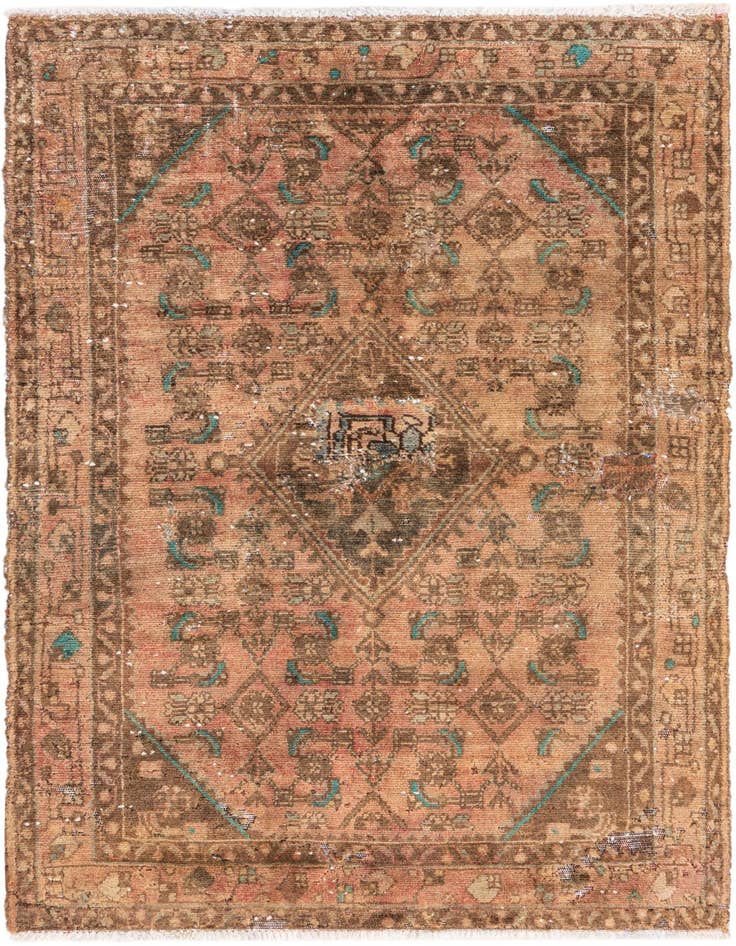 Detail image of 3' 4 x 5' 4 Hand Knotted Ultra Vintage Persian Wool Rug