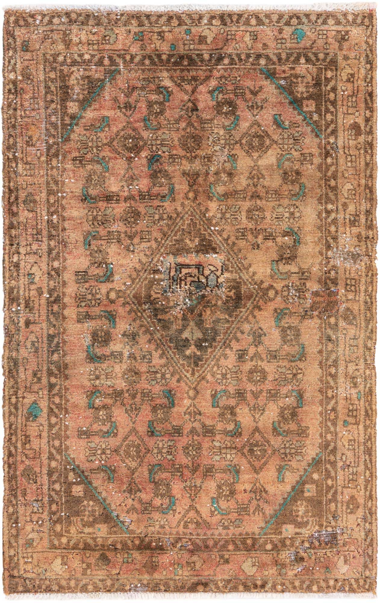 3' 4 x 5' 4 Hand Knotted Ultra Vintage Persian Wool Rug