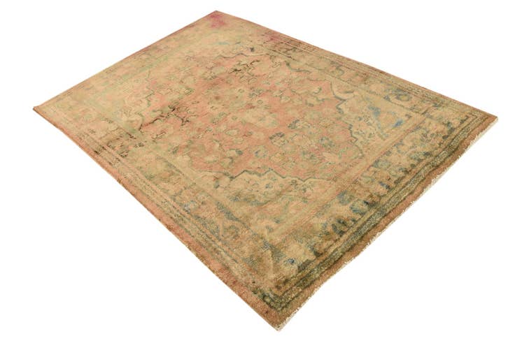 Detail image of 4' 2 x 5' 9 Hand Knotted Ultra Vintage Persian Wool Rug