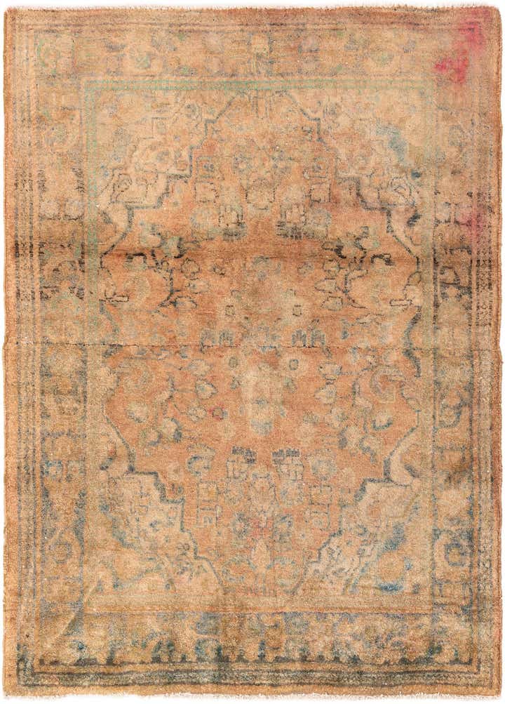 4' 2 x 5' 9 Hand Knotted Ultra Vintage Persian Wool Rug