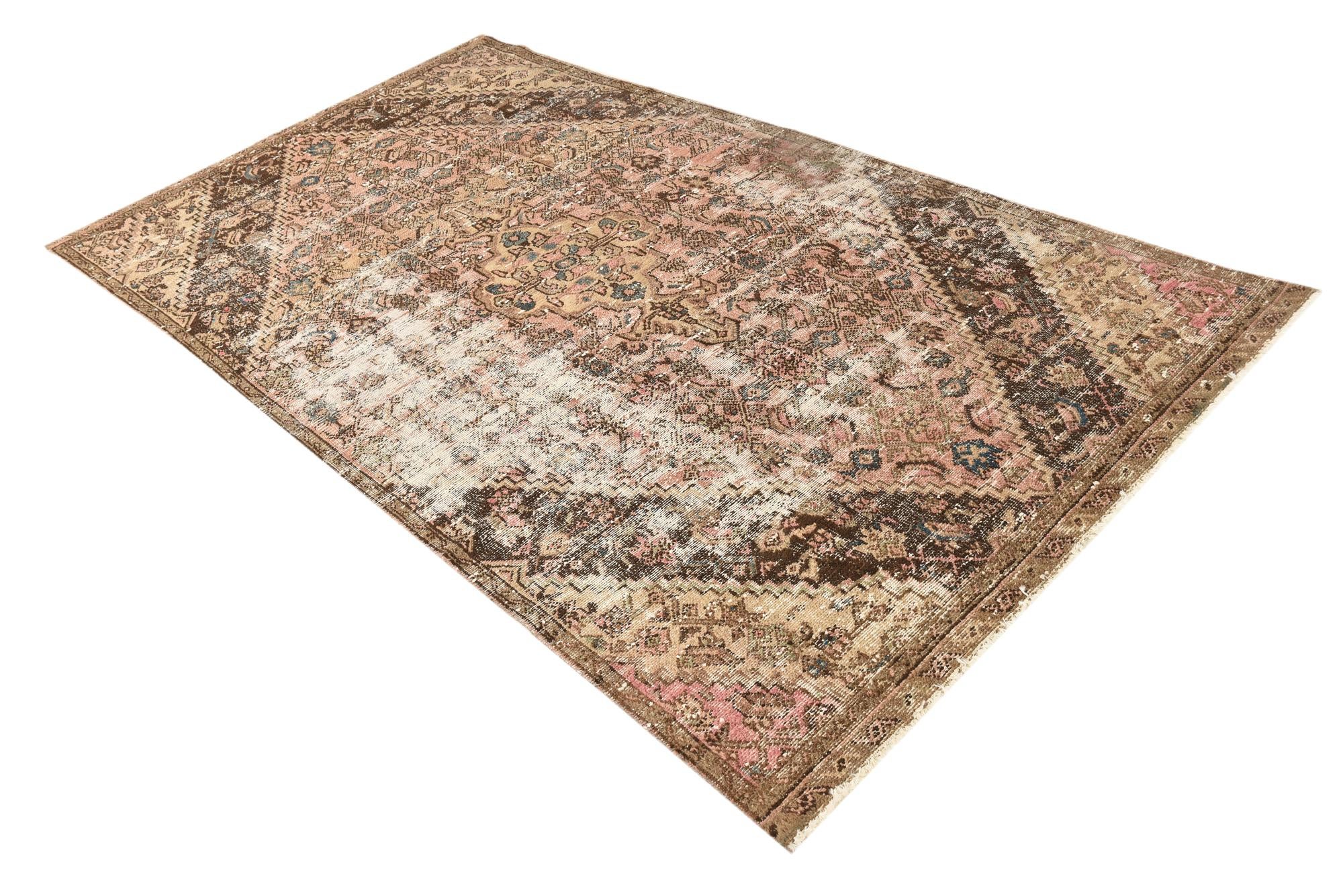 5' 1 x 9' 3 Hand Knotted Ultra Vintage Persian Wool Rug