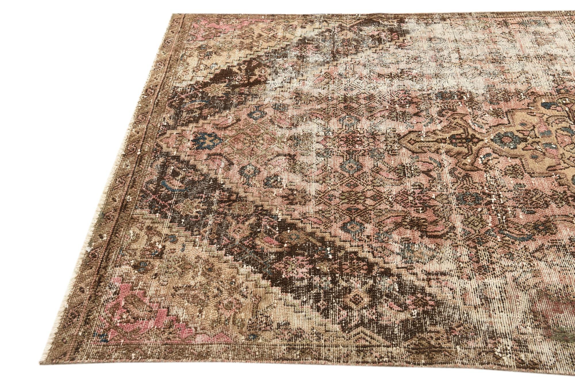 5' 1 x 9' 3 Hand Knotted Ultra Vintage Persian Wool Rug