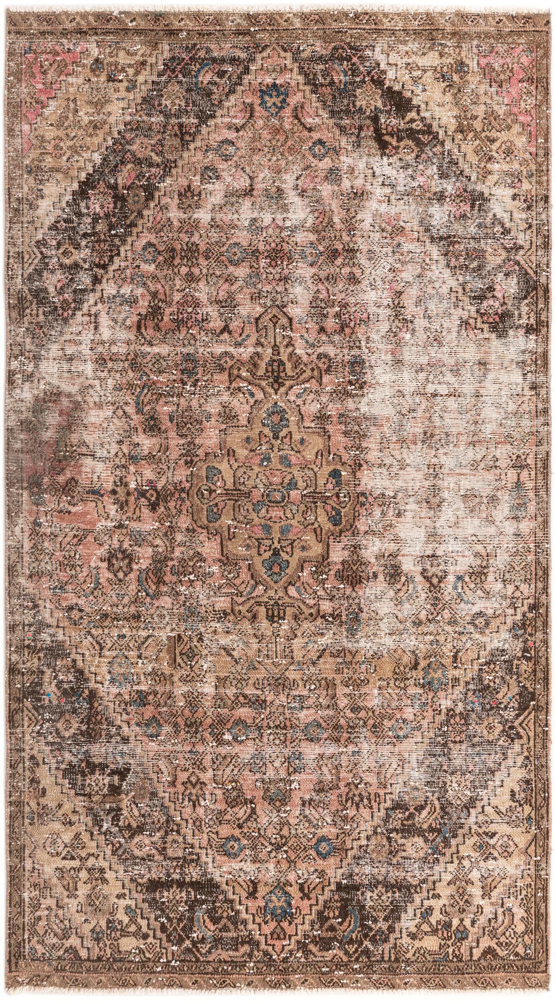 5' 1 x 9' 3 Hand Knotted Ultra Vintage Persian Wool Rug