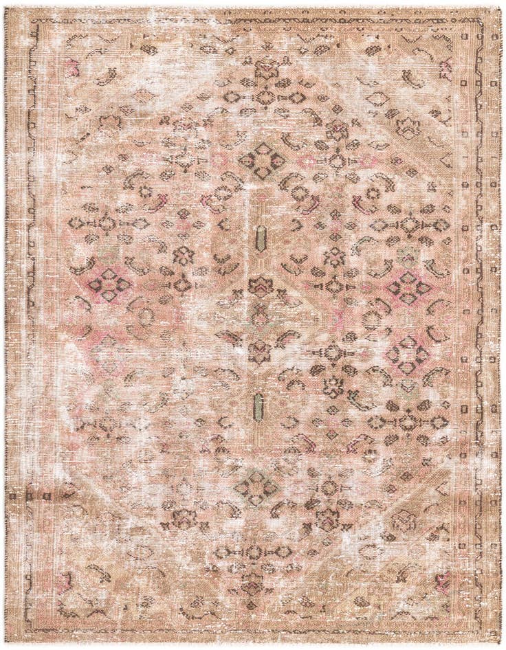 Detail image of 5' 1 x 9' Hand Knotted Ultra Vintage Persian Wool Rug