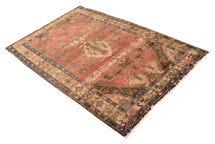 4' 2 x 6' 8 Hand Knotted Ultra Vintage Persian Wool Rug