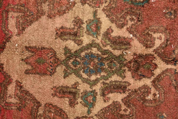 Detail image of 4' 2 x 6' 8 Hand Knotted Ultra Vintage Persian Wool Rug