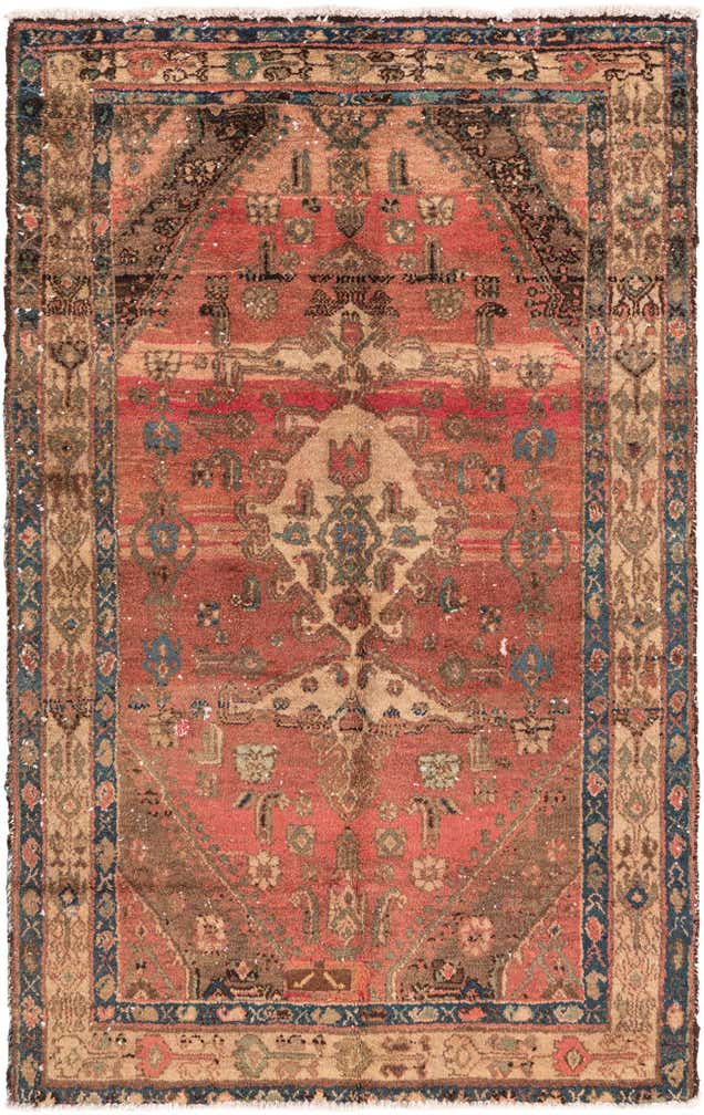 4' 2 x 6' 8 Hand Knotted Ultra Vintage Persian Wool Rug