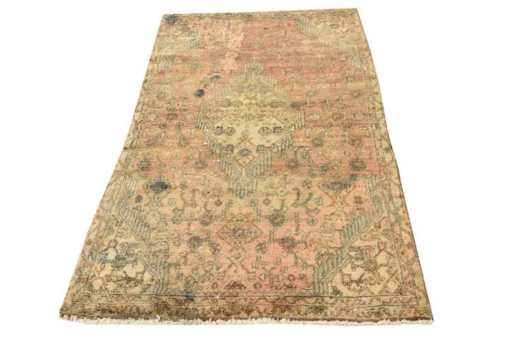 Detail image of 3' 4 x 5' 8 Hand Knotted Ultra Vintage Persian Wool Rug